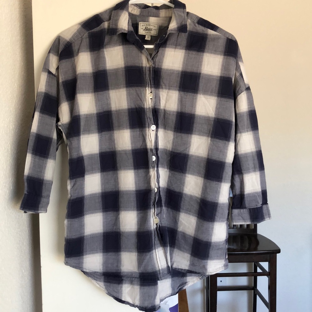 G.H. Bass & co blue flannel shirt
